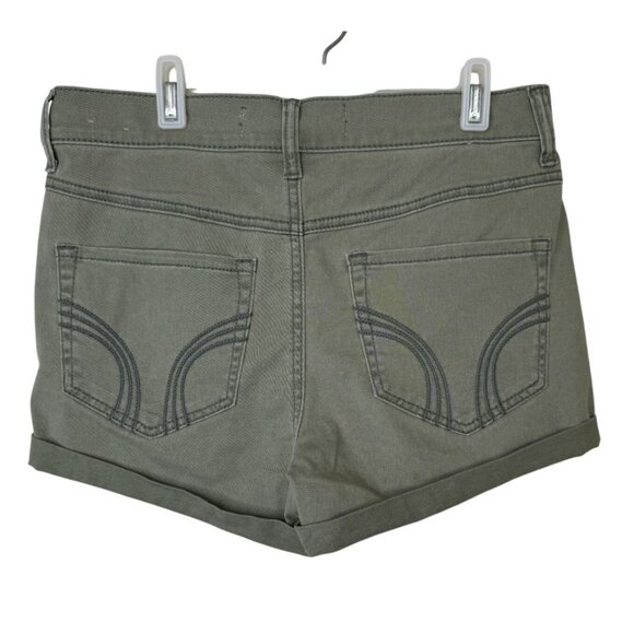 Hollister Womens High-Rise Olive Green Short-Shorts Size 7 W28 Beach Y2K Summer - Picture 2 of 9